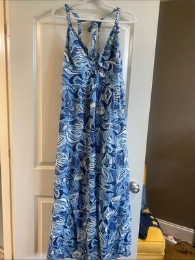Blue Floral Print One-Piece Jumper